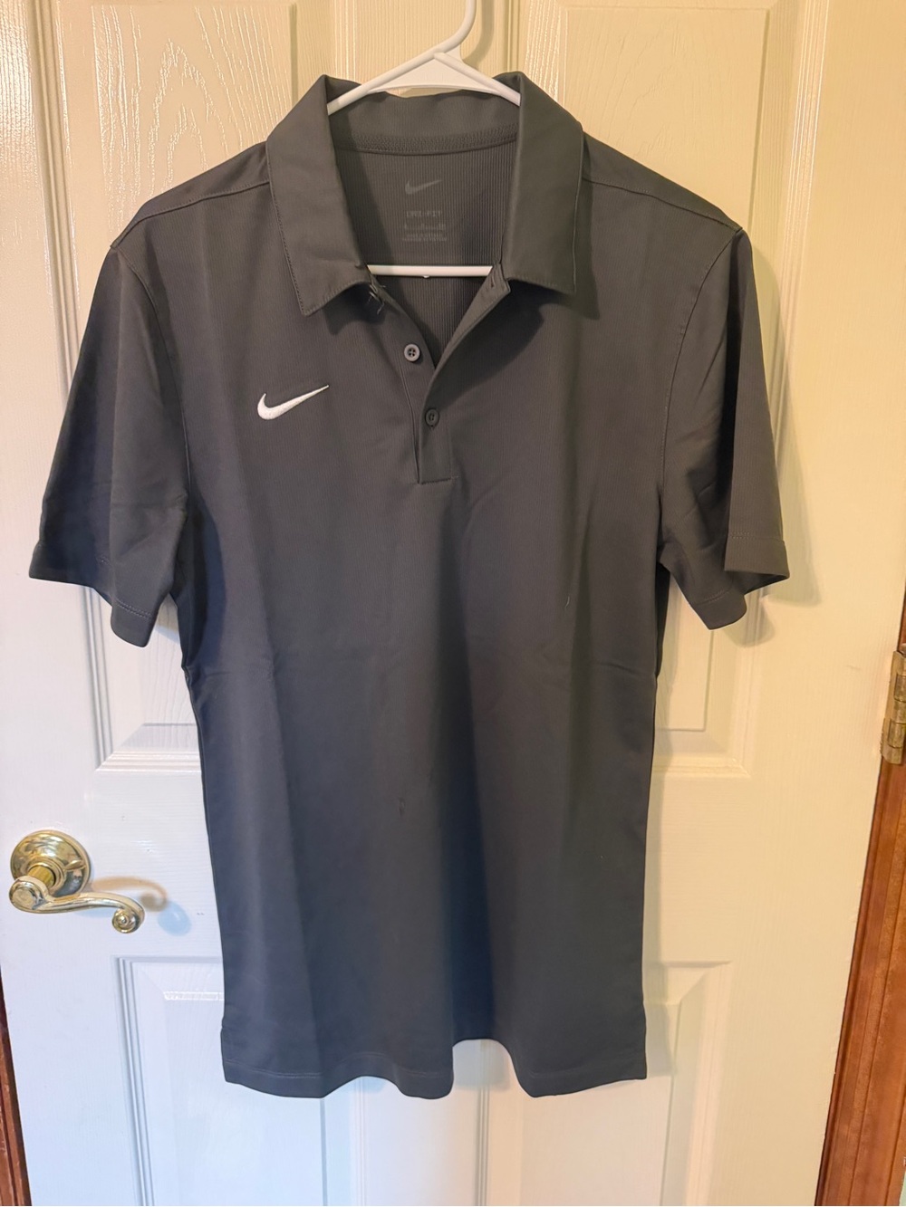 Nike Men’s Dark Gray Polo with White Swoosh
